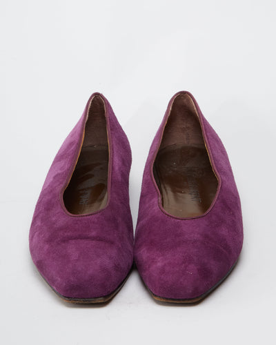 Yves Saint Laurent Purple Suede Ballet Flats  - UK 8
