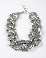 Statement Chunky Silver Tone Necklace