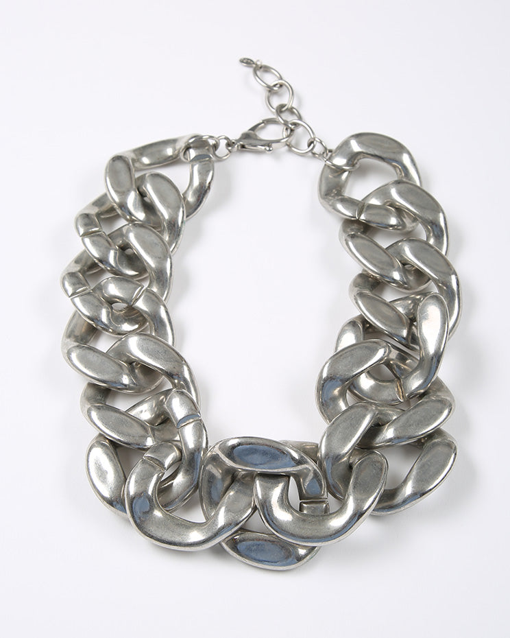 Statement Chunky Silver Tone Necklace