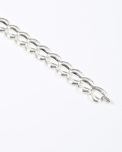 Napier silver tone link bracelet - one size