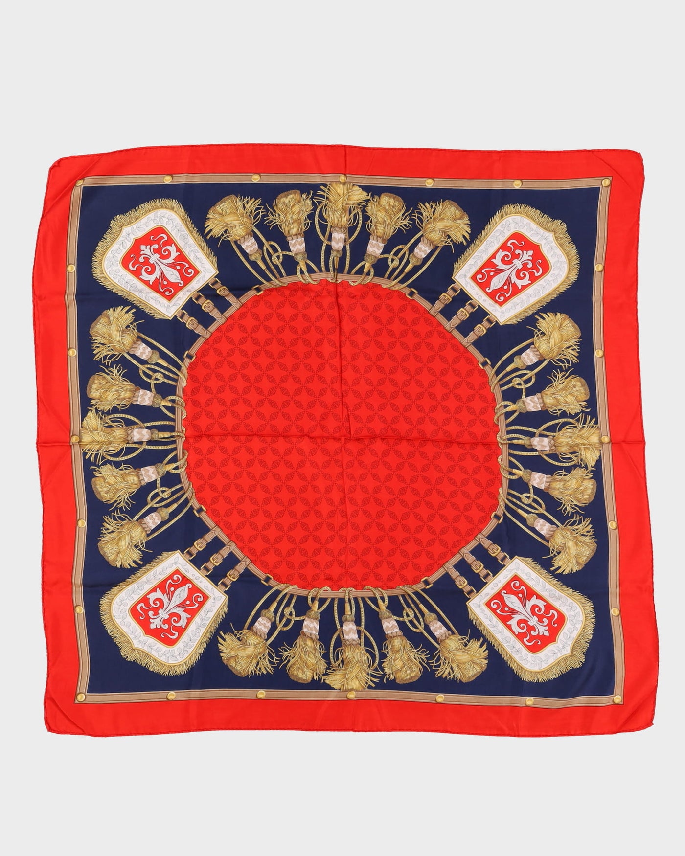 Vintage red, blue and yellow print scarf