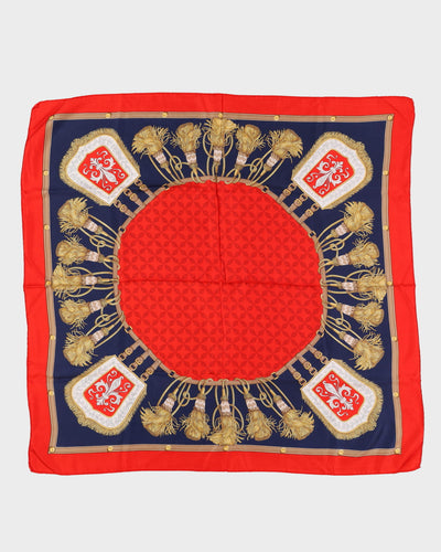 Vintage red, blue and yellow print scarf