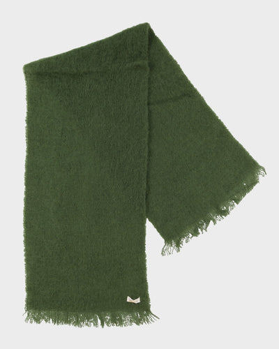 Green Mohair And Wool Scarf