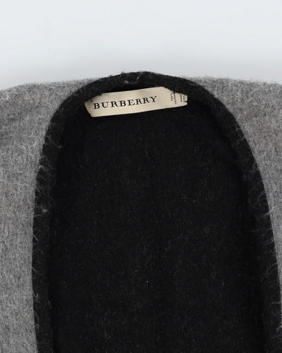 Burberry Grey Checked Cashmere Shawl / Wrap - One Size