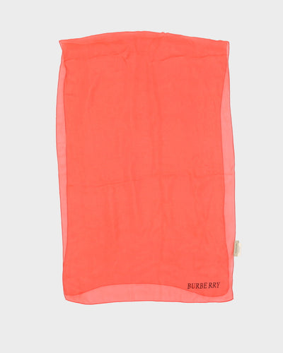 Burberry Pink Silk Chiffon Silk Scarf - One Size