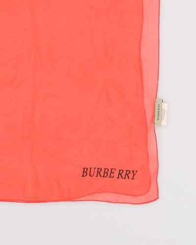 Burberry Pink Silk Chiffon Silk Scarf - One Size