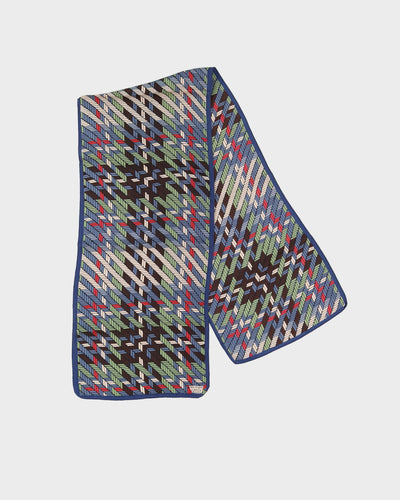 Vintage Liberty Blue Patterned Silk Scarf - One Size