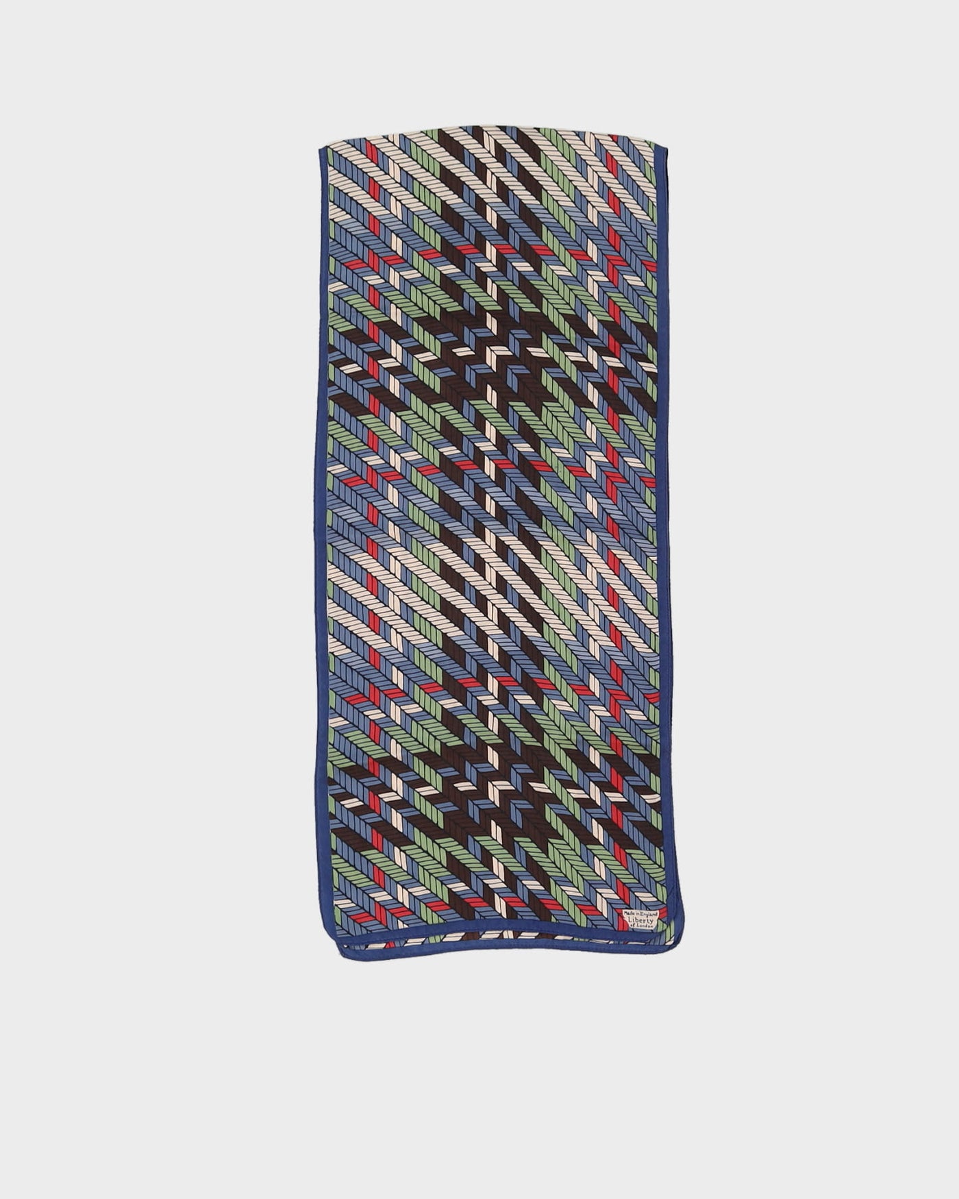 Vintage Liberty Blue Patterned Silk Scarf - One Size