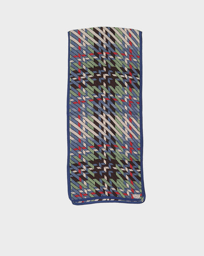 Vintage Liberty Blue Patterned Silk Scarf - One Size