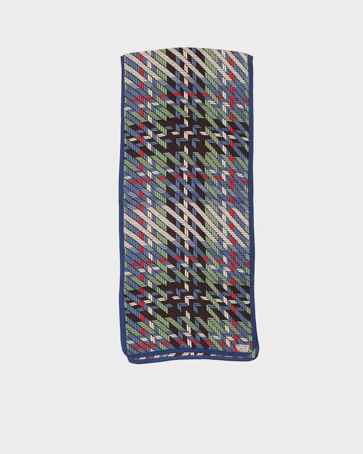 Vintage Liberty Blue Patterned Silk Scarf - One Size