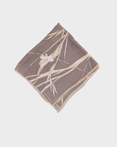 Vintage Anne Klein Grey Patterned Silk Scarf - One Size