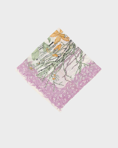 Lilac Patterned Thai Silk Scarf - One Size
