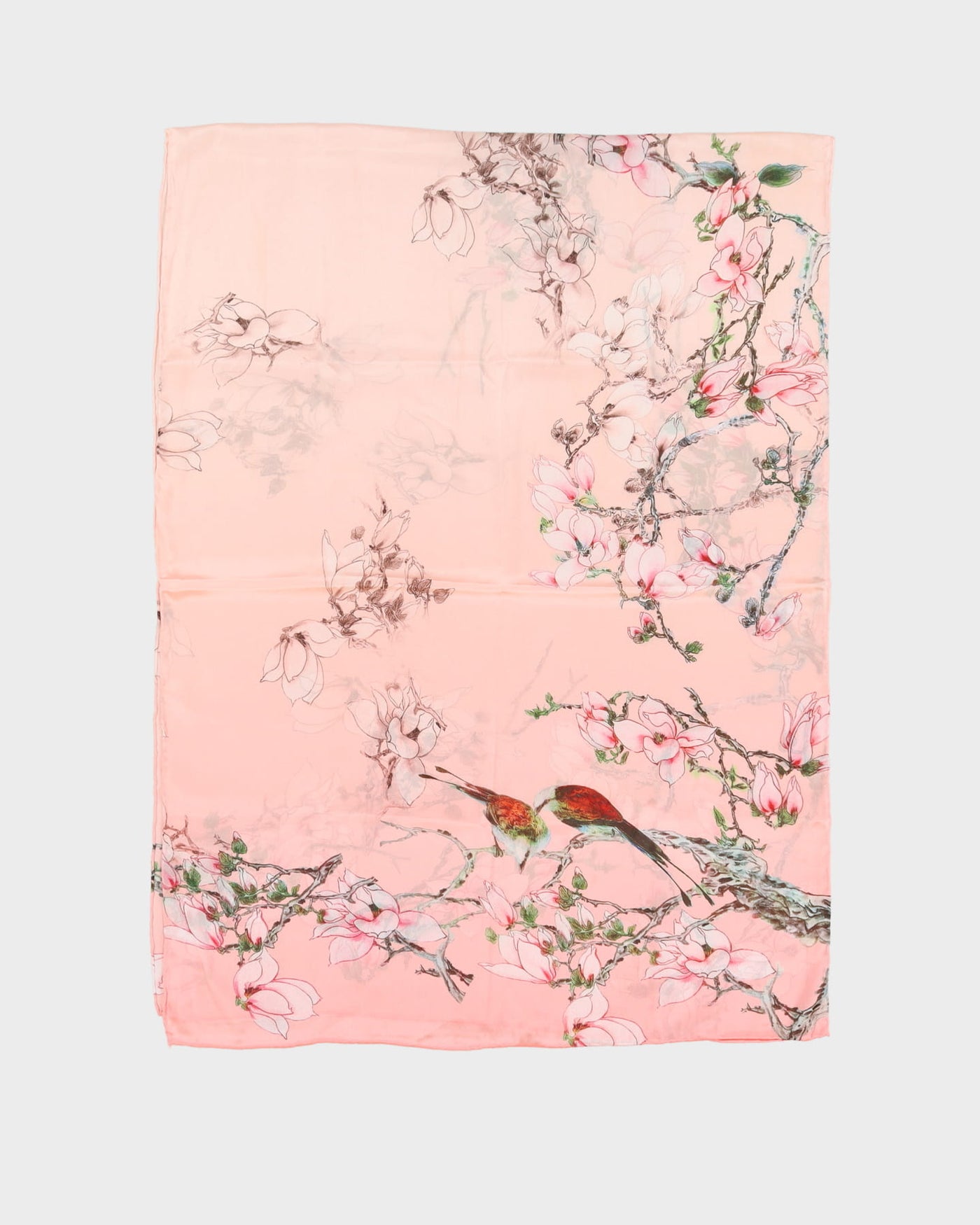 Pink Blossoms Patterned Scarf - One Size