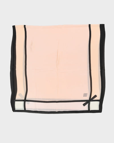 Pink And Black Silk Scarf - One Size
