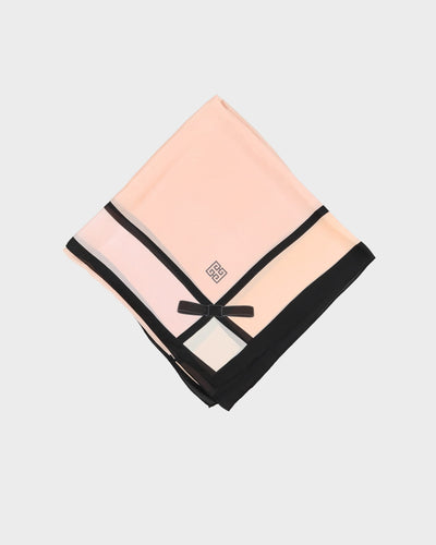 Pink And Black Silk Scarf - One Size
