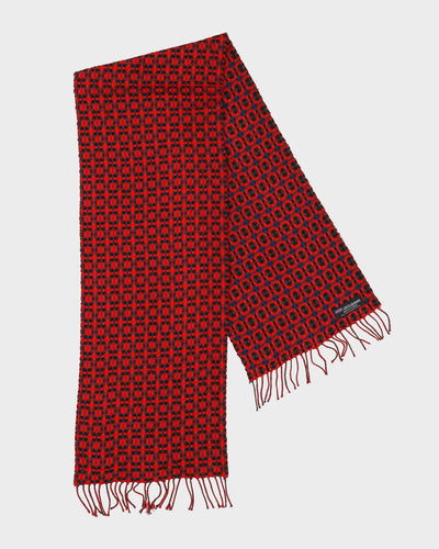 Red Patterned Cashmere Scarf