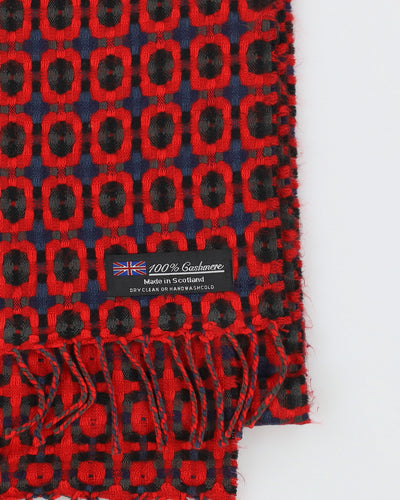 Red Patterned Cashmere Scarf