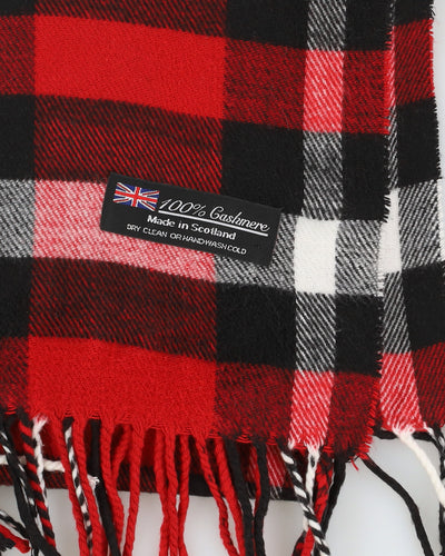 Red Checked Cashmere Scarf
