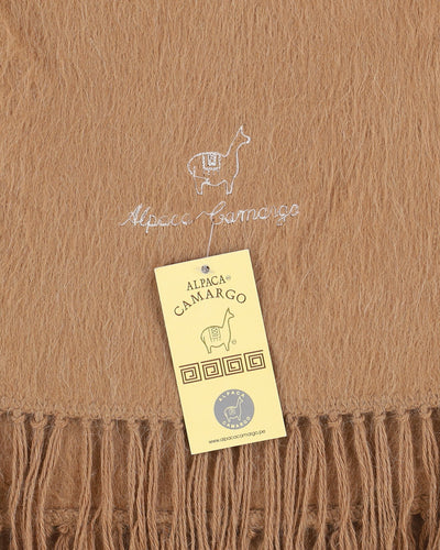Beige Alpaca Fringed Scarf
