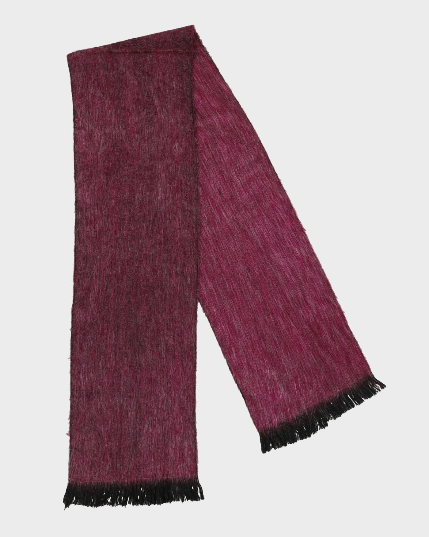 Purple Alpaca Fringed Scarf
