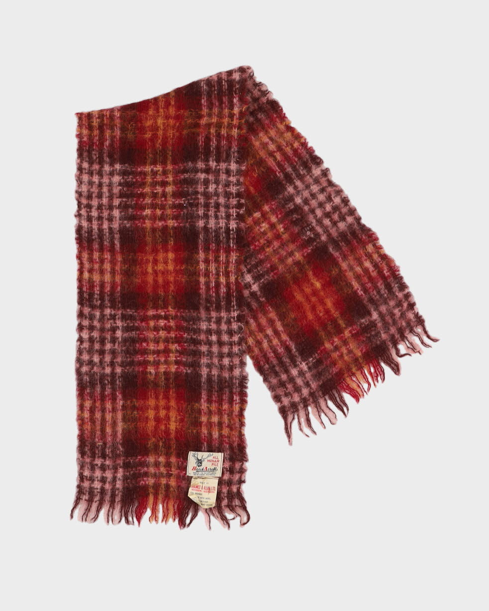 Vintage 1970s Burgundy Mohair Scarf