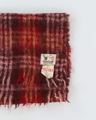 Vintage 1970s Burgundy Mohair Scarf