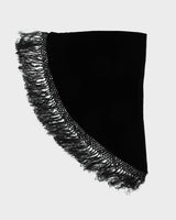 Black Velvet Fringed Shawl