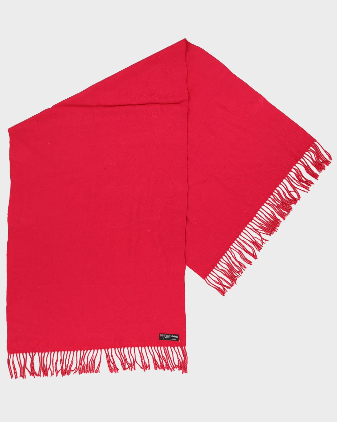 Pink Cashmere Fringed Scarf