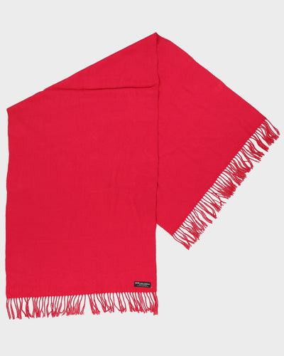Pink Cashmere Fringed Scarf