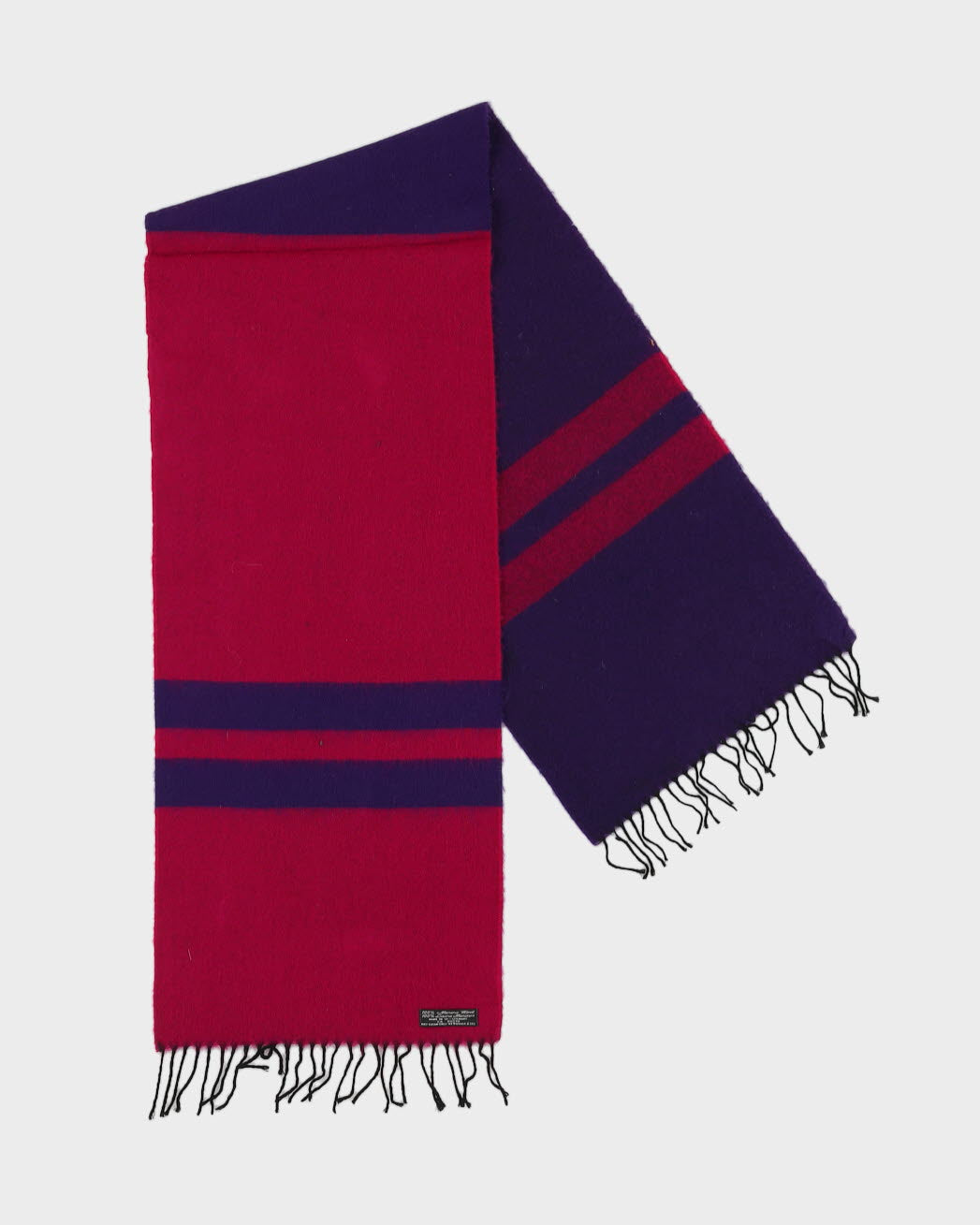 Purple And Pink Fringed Merino Wool Scarf