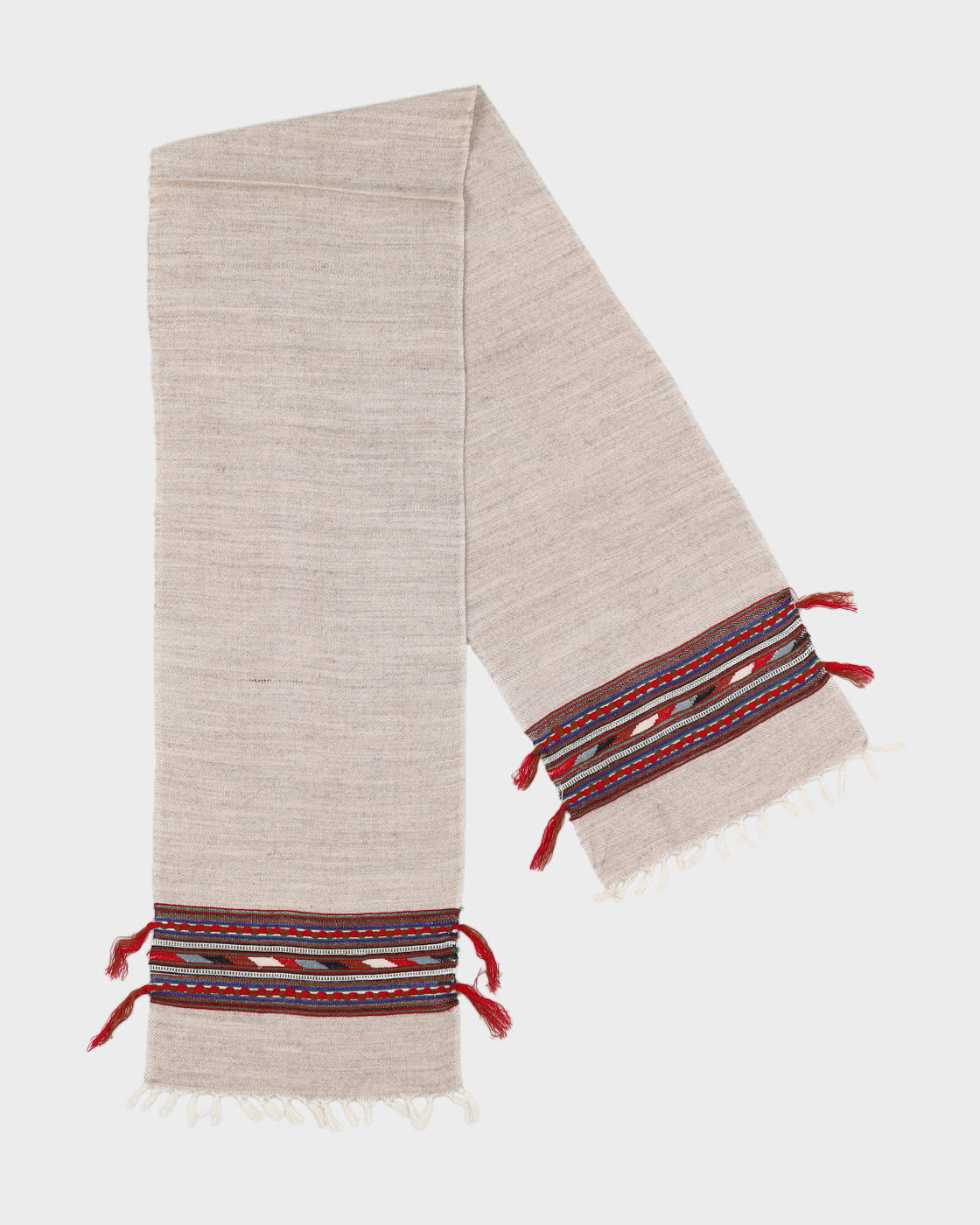 Beige Woven Patterned Scarf