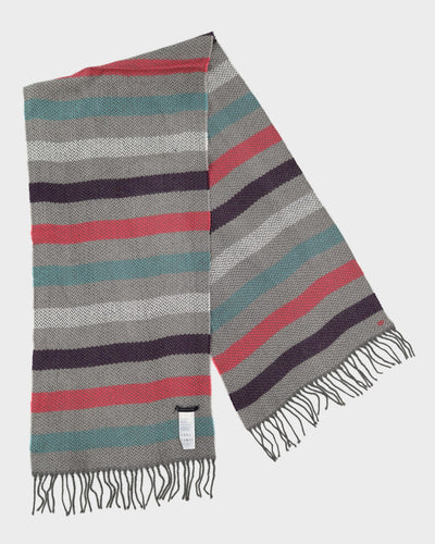 Tommy Hilfiger Grey Fringed Scarf