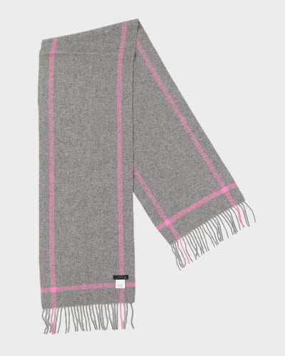 J Crew Grey Cashmere Fringed Scarf