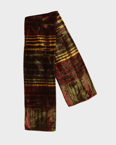 Burgundy Patterned Velvet Scarf