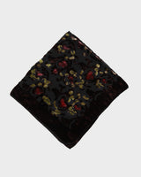 Brown Floral Velvet Devore Scarf