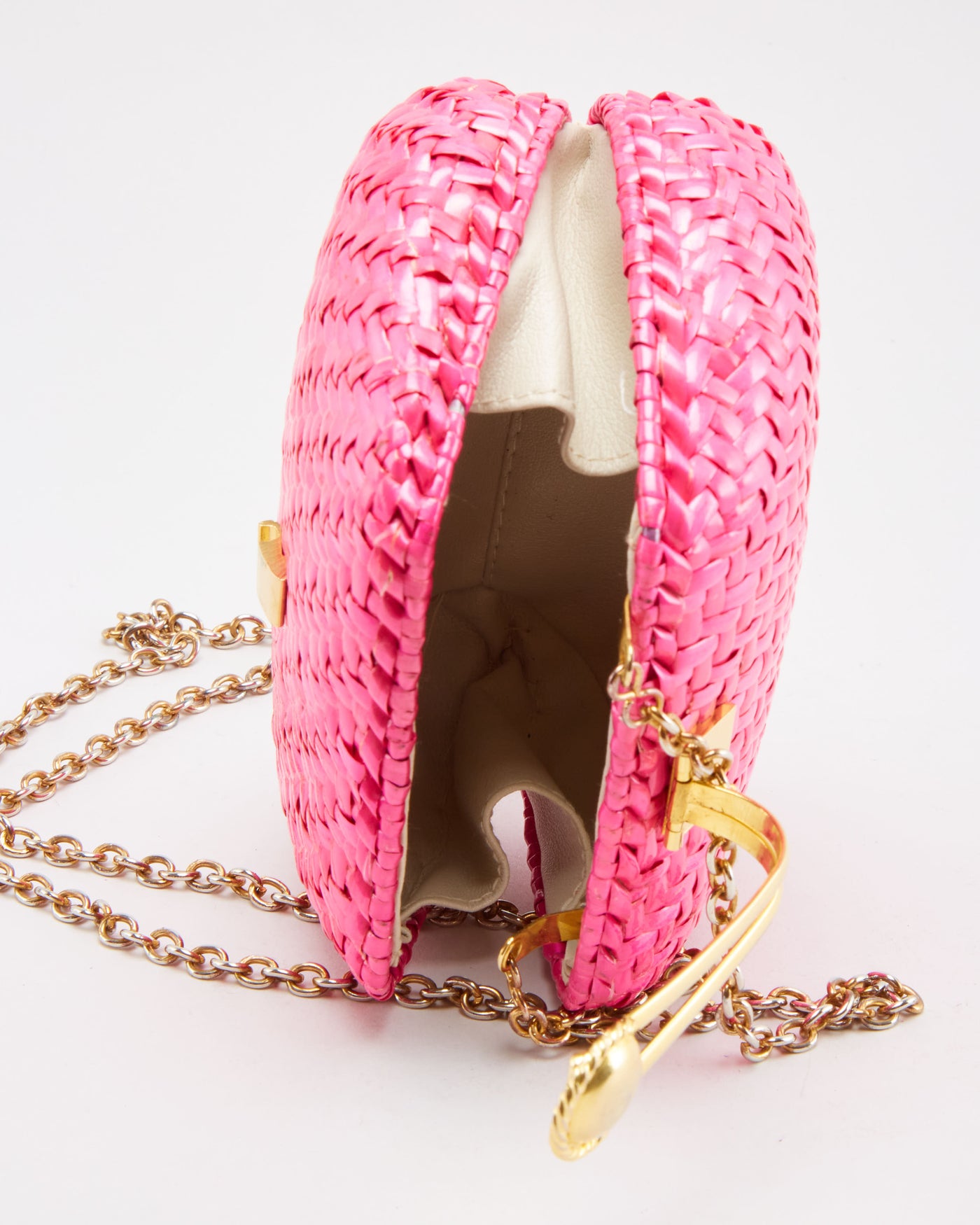 Y2K Pink Straw-Style Shoulder Bag