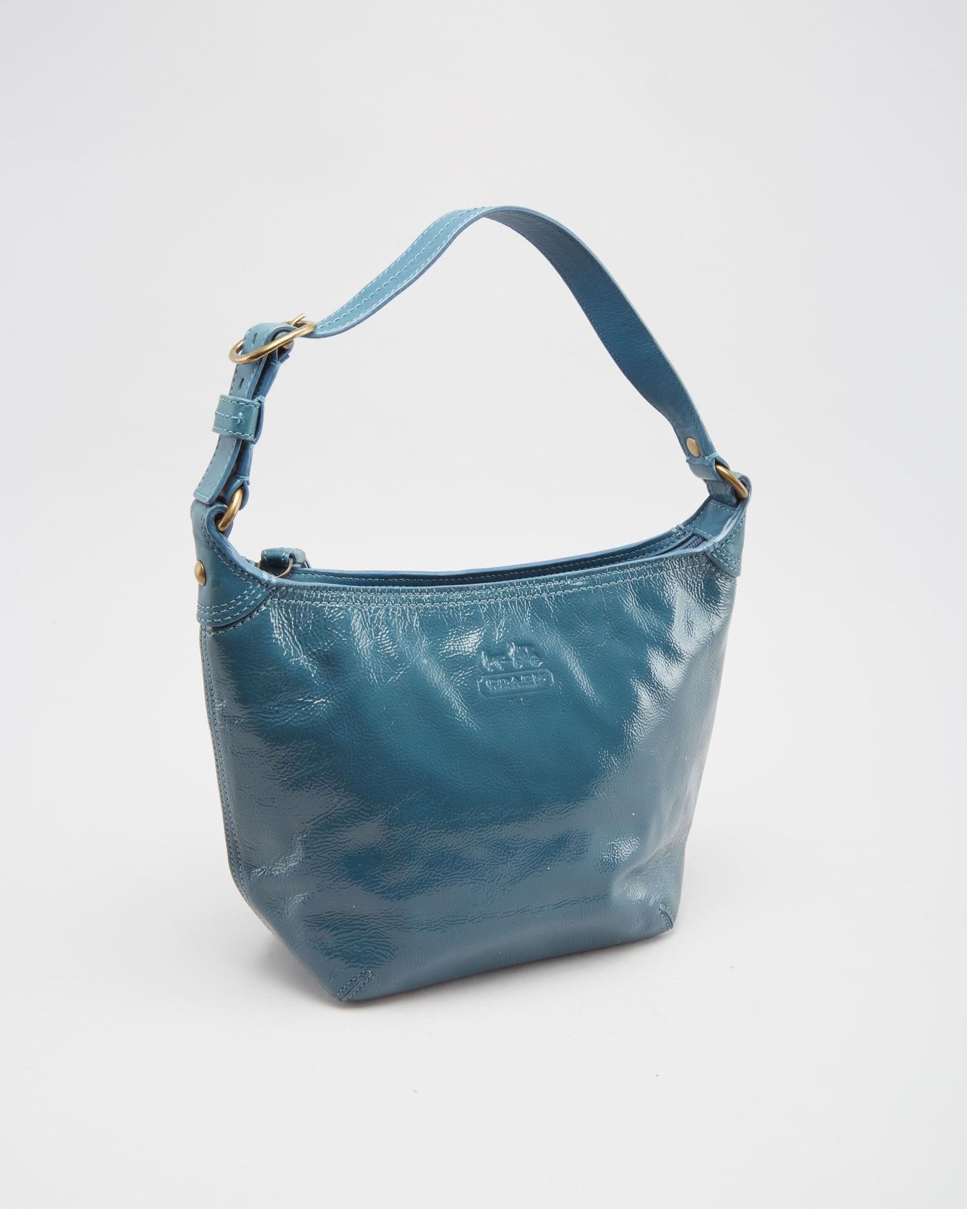 Coach Blue Patent Leather Handbag