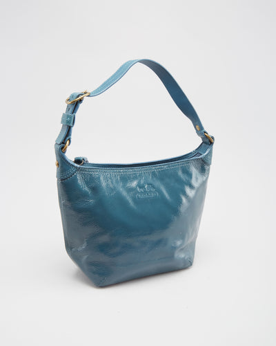 Coach Blue Patent Leather Handbag