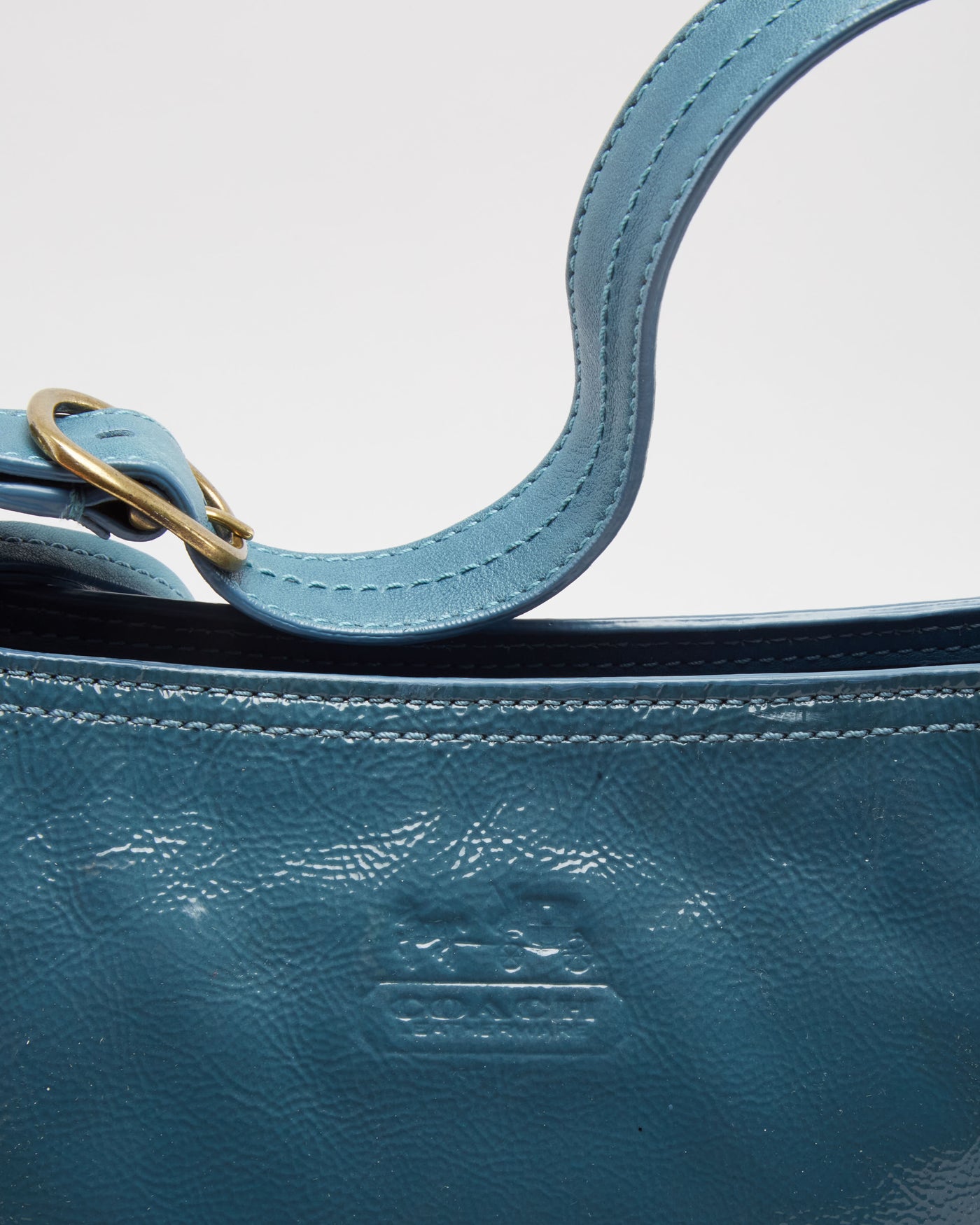 Coach Blue Patent Leather Handbag