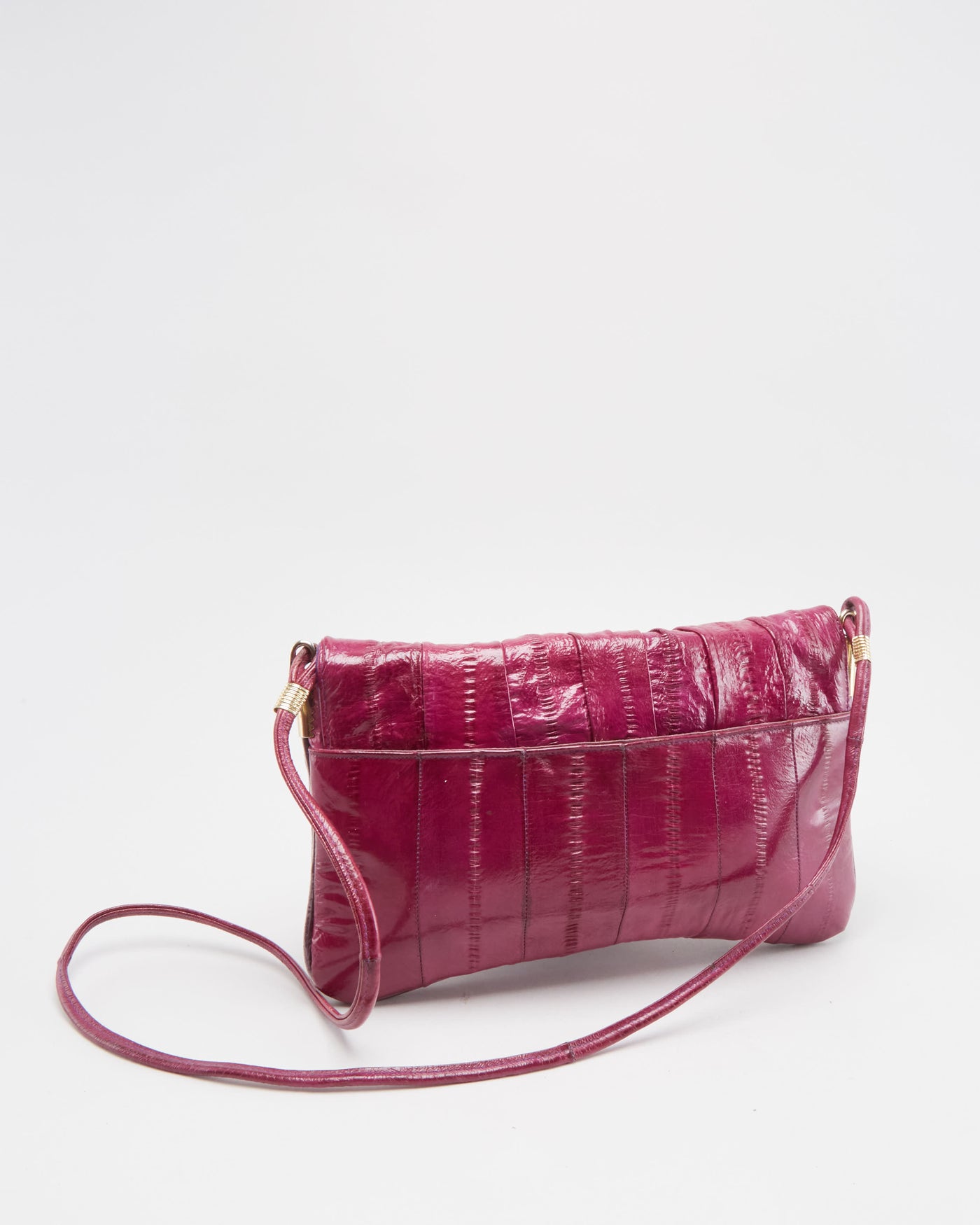 Vintage 1990s Lilac Eel Skin Leather Shoulder Bag