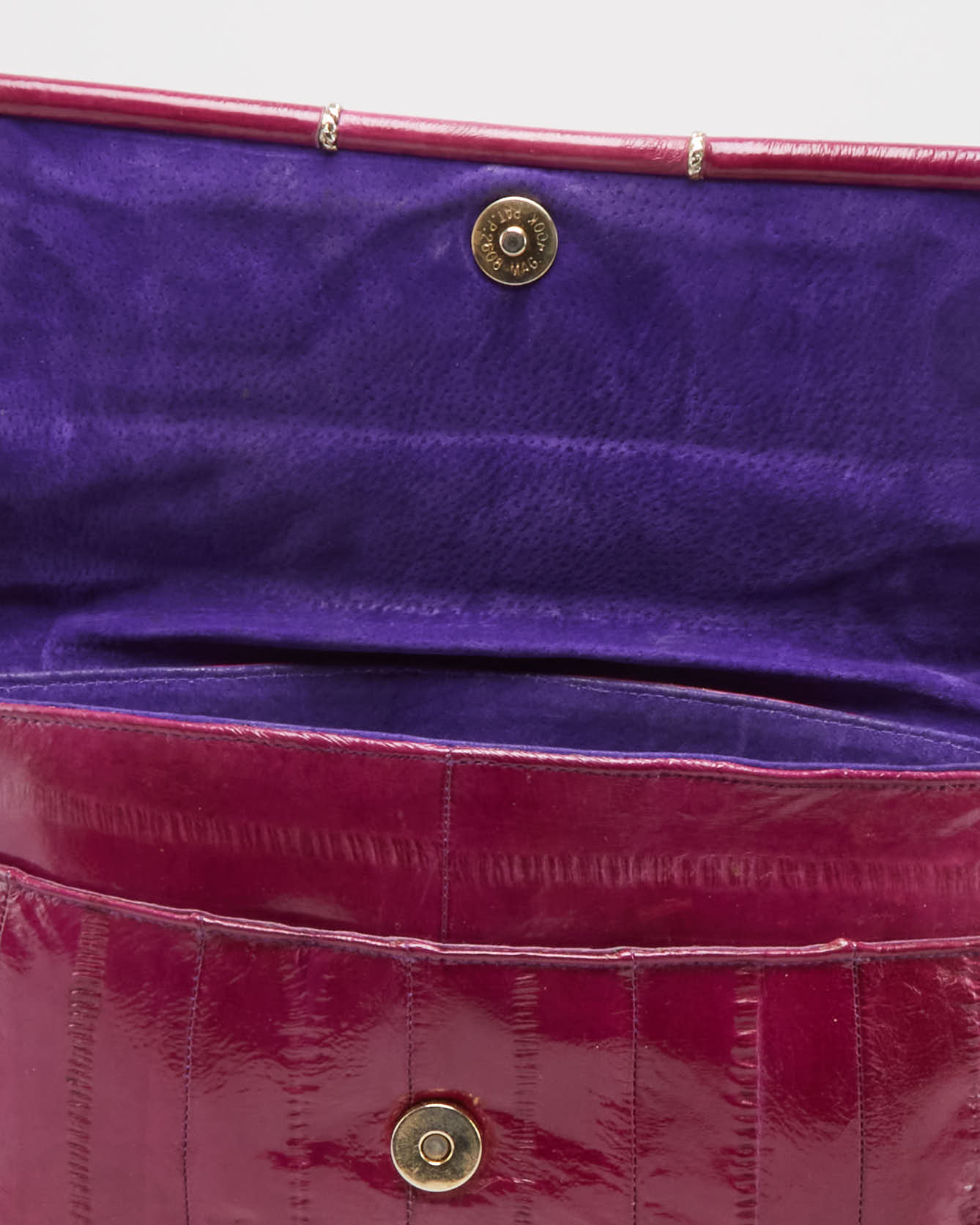 Vintage 1990s Lilac Eel Skin Leather Shoulder Bag