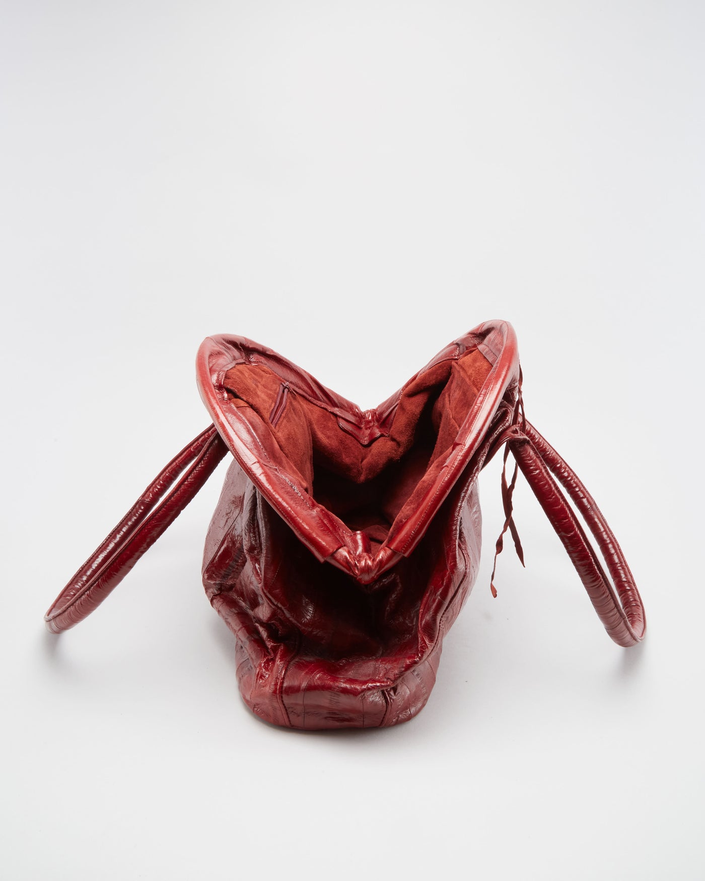 Vintage 1990s Red Eel Skin Handbag