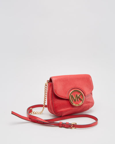 Michael Kors Red Leather Shoulder Bag