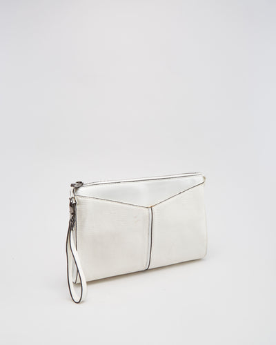 BCBG Maxazria White Faux Leather Clutch