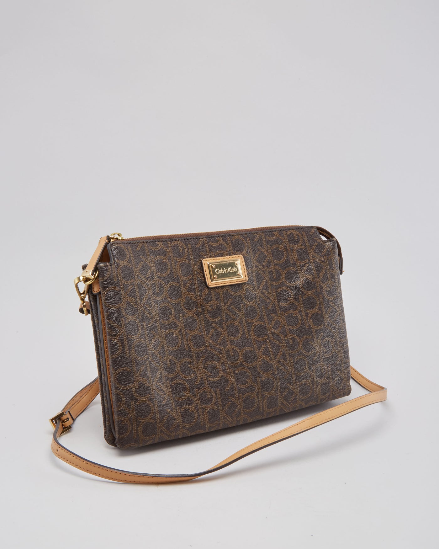 Calvin Klein Brown Logo Shoulder Bag