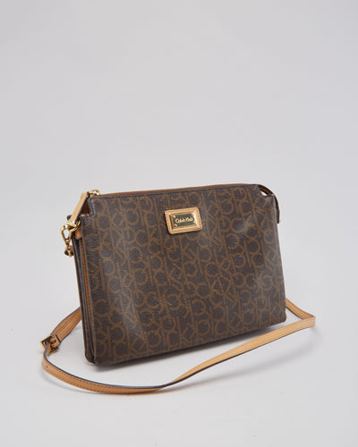 Calvin Klein Brown Logo Shoulder Bag