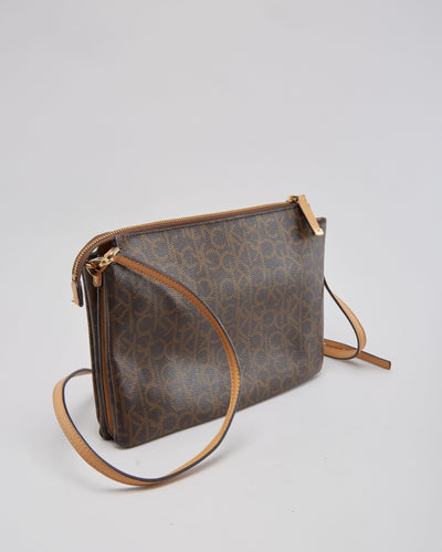 Calvin Klein Brown Logo Shoulder Bag
