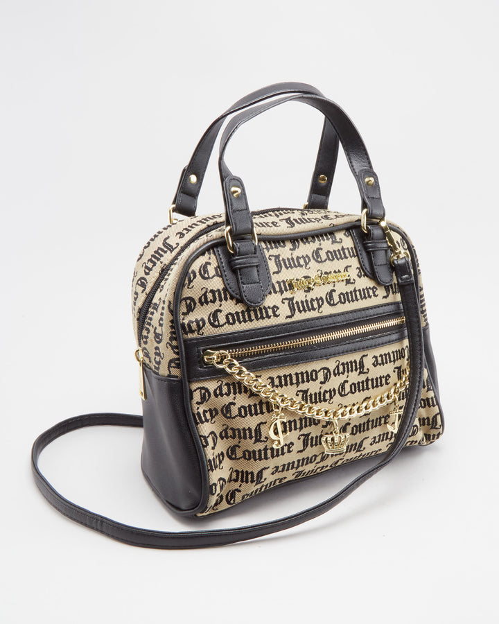 Juicy Couture Beige Logo Fabric Handbag