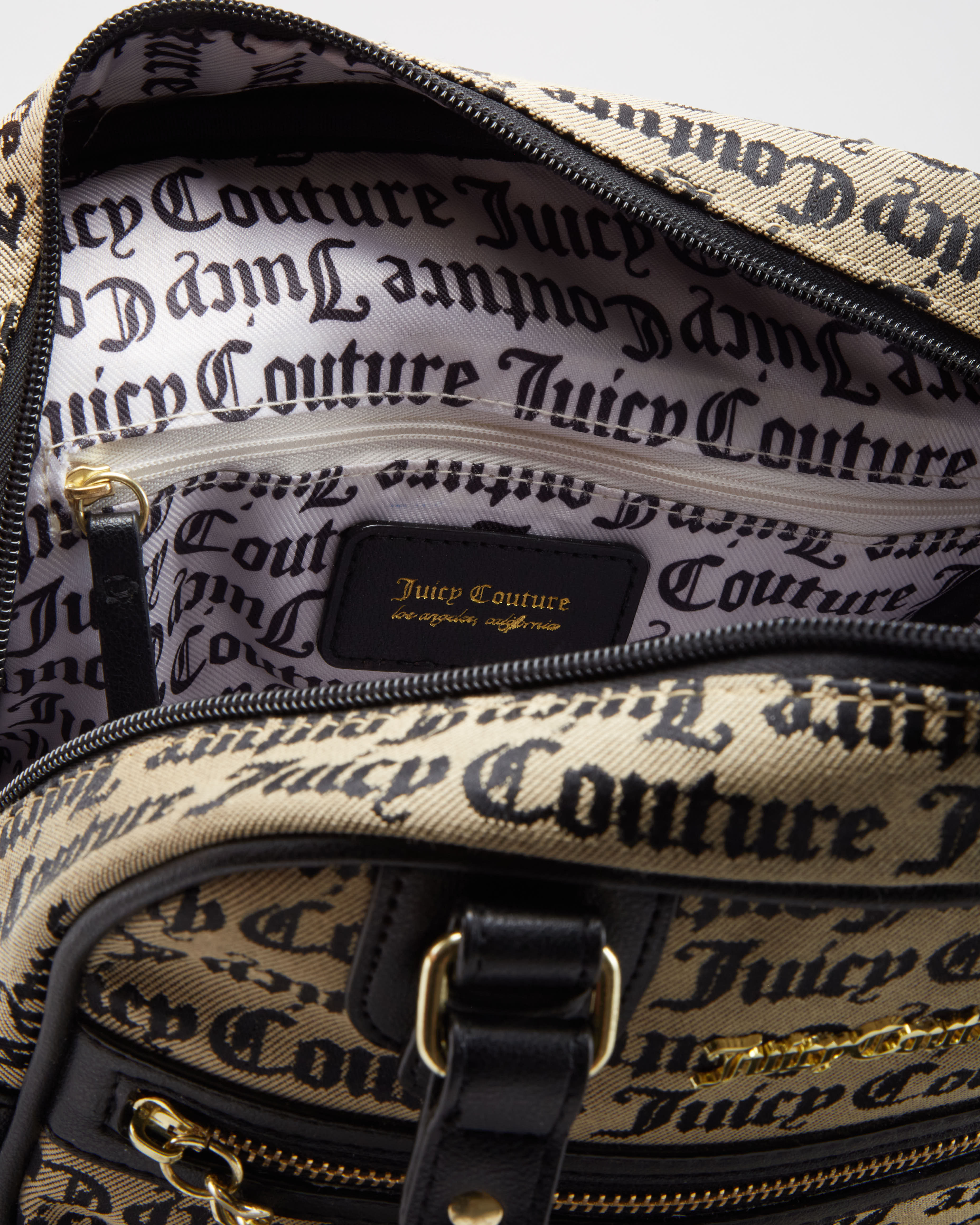 Juicy Couture Beige Logo Fabric Handbag