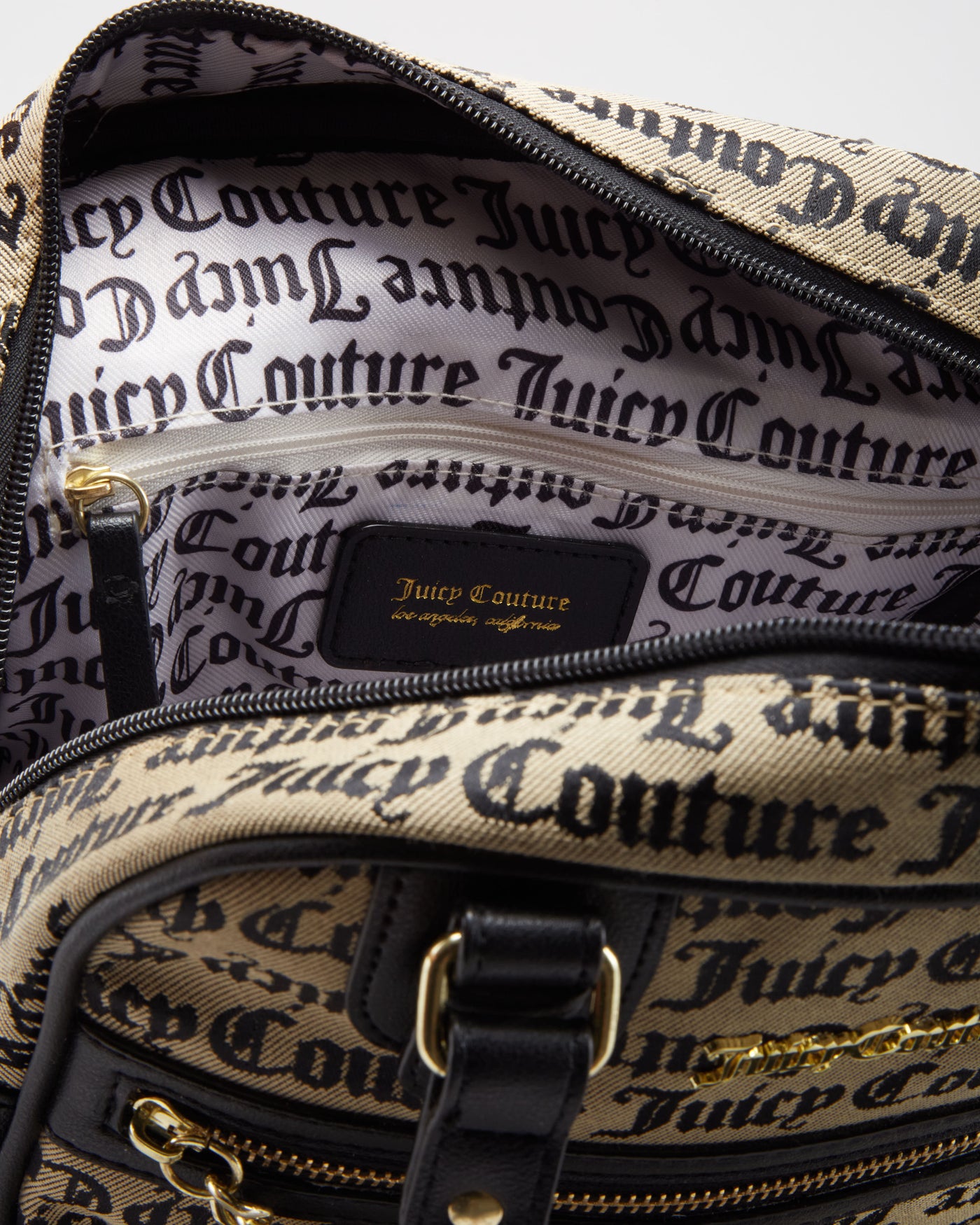 Juicy Couture Beige Logo Fabric Handbag